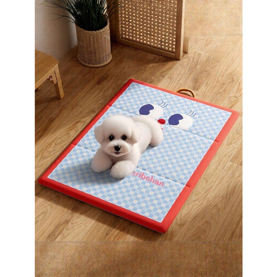 Cartoon Pattern Soft Pet Mat Blue/Red / S Apparel and Accessories