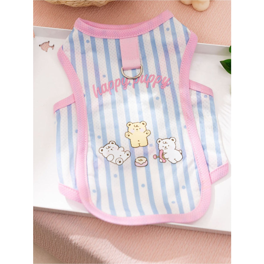 Cartoon Pet Tank Blue Bear / XS Apparel and Accessories