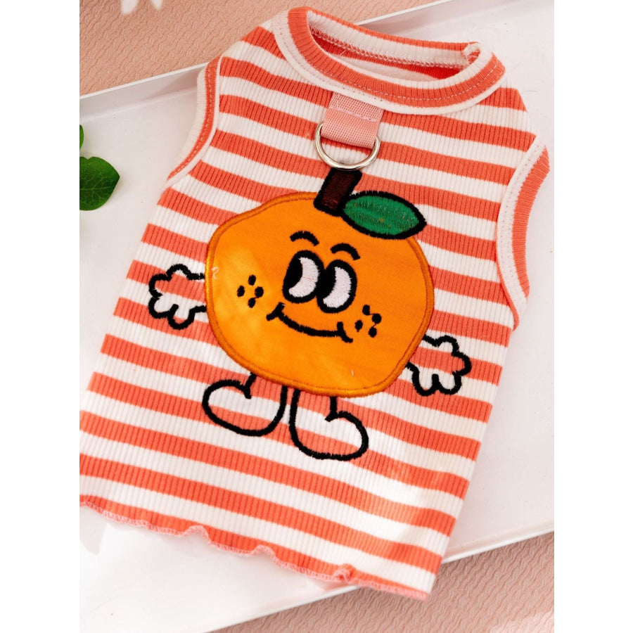 Cartoon Pet Tank Burnt Coral Striped / XS Apparel and Accessories