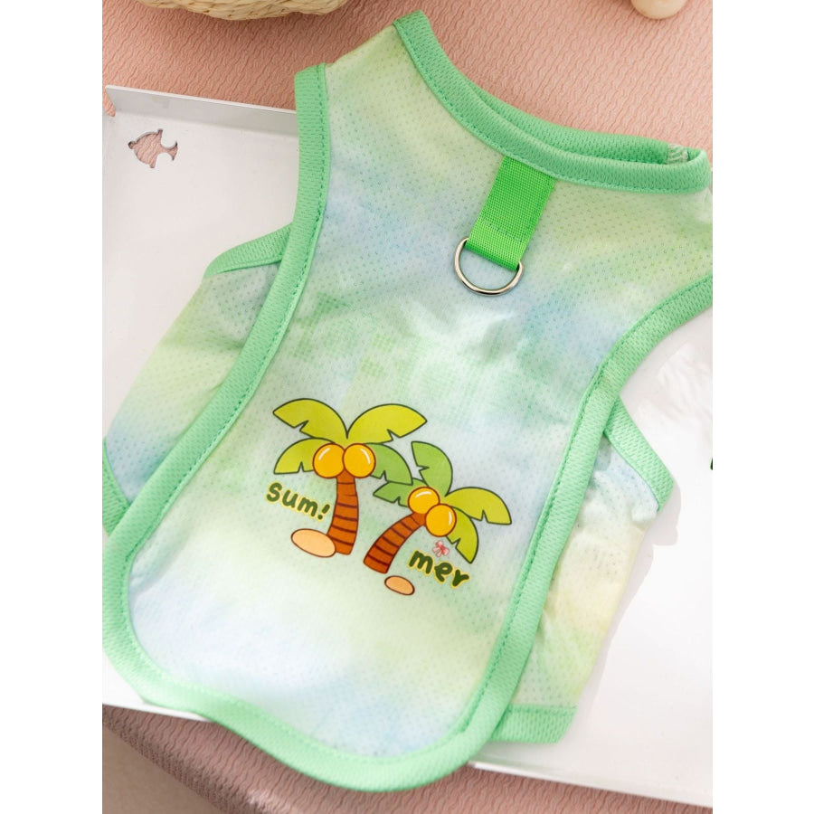 Cartoon Pet Tank Green Bear / XS Apparel and Accessories
