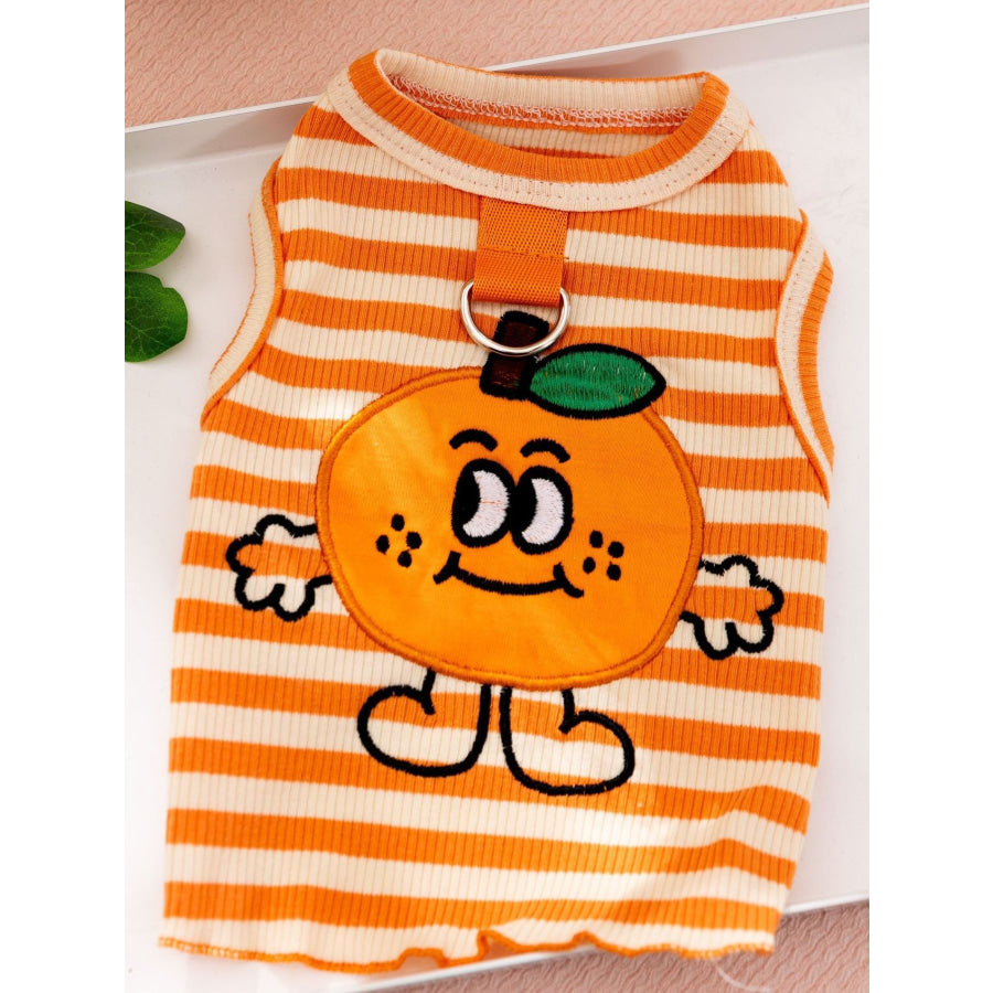 Cartoon Pet Tank Orange Striped / XS Apparel and Accessories