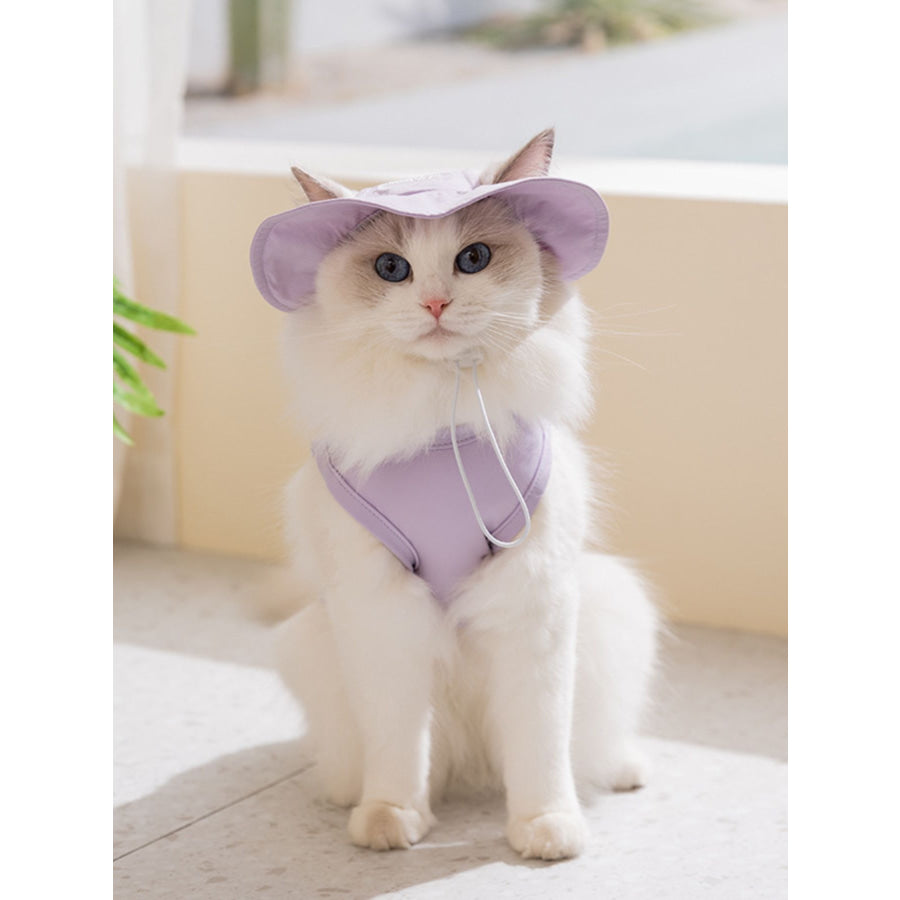 Cartoon Pet Tank Purple Tank + Hat / XS Apparel and Accessories