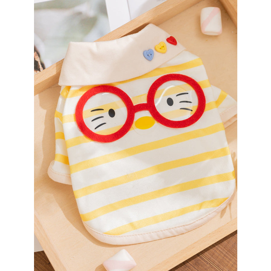 Cartoon Pet Tank Yellow Striped / XS Apparel and Accessories
