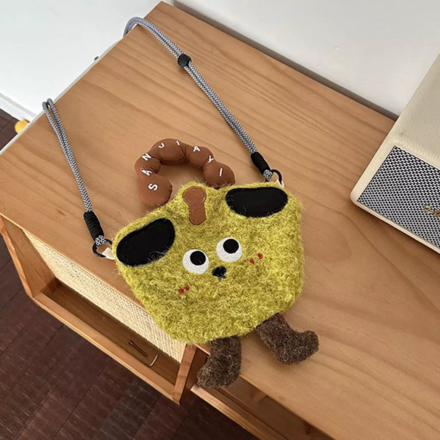 Cartoon Plush Crossbody Bag Khaki / ONESIZE Apparel and Accessories
