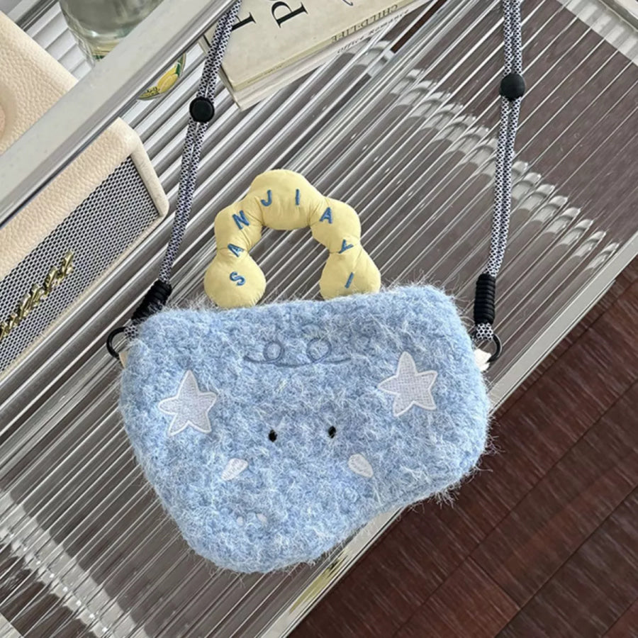 Cartoon Plush Crossbody Bag Light Blue / ONESIZE Apparel and Accessories