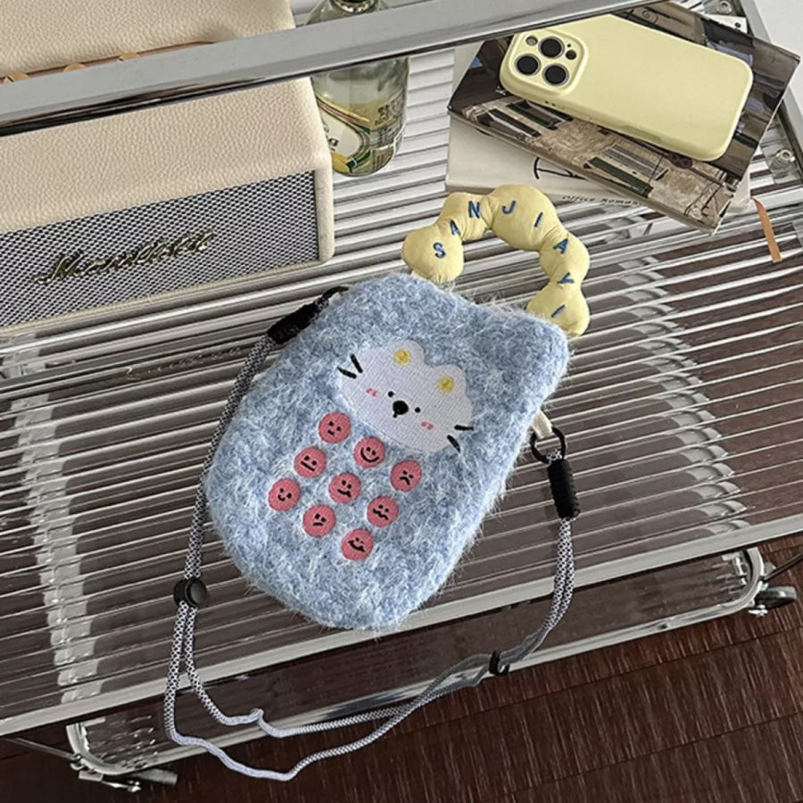 Cartoon Plush Crossbody Bag Pastel Blue / ONESIZE Apparel and Accessories