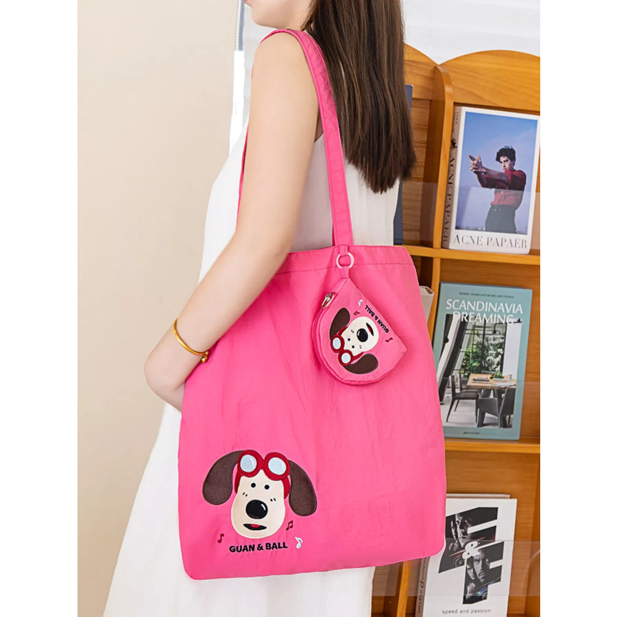 Cartoon Print Lightweight Handbag Pink / ONESIZE Apparel and Accessories