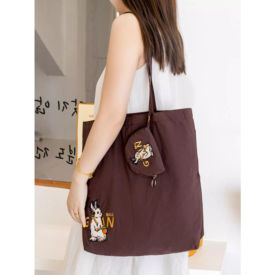 Cartoon Print Lightweight Handbag Taupe / ONESIZE Apparel and Accessories