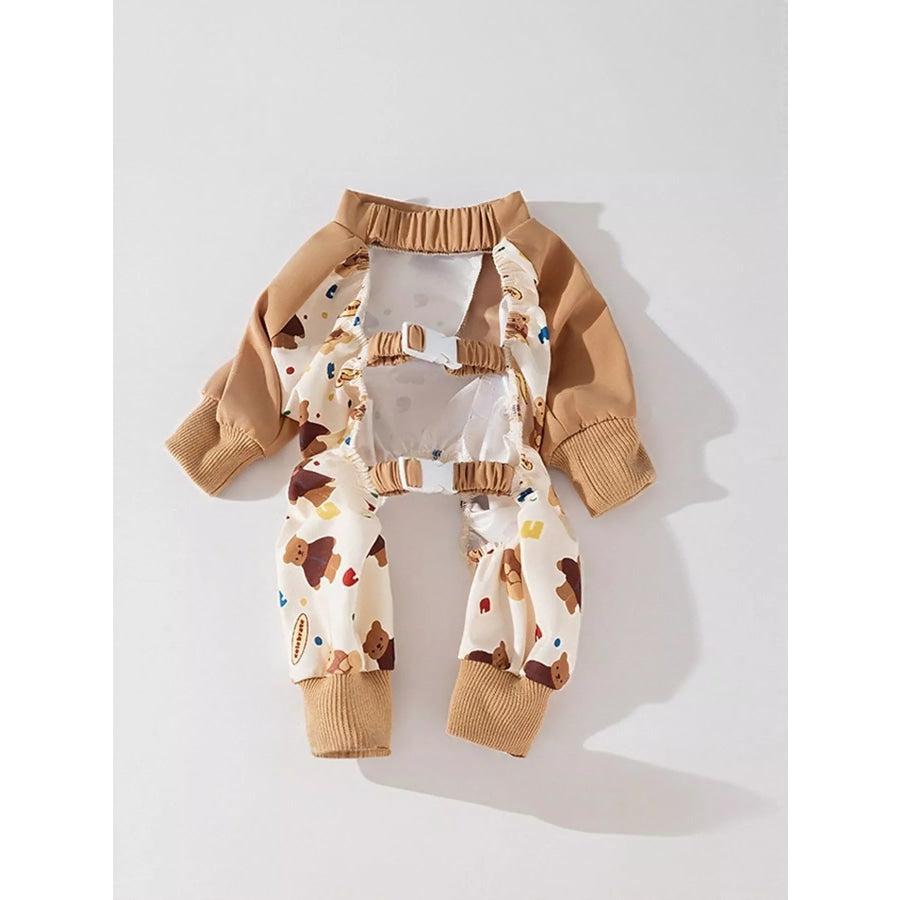 Cartoon Print Pet Jumpsuit Camel / S Apparel and Accessories