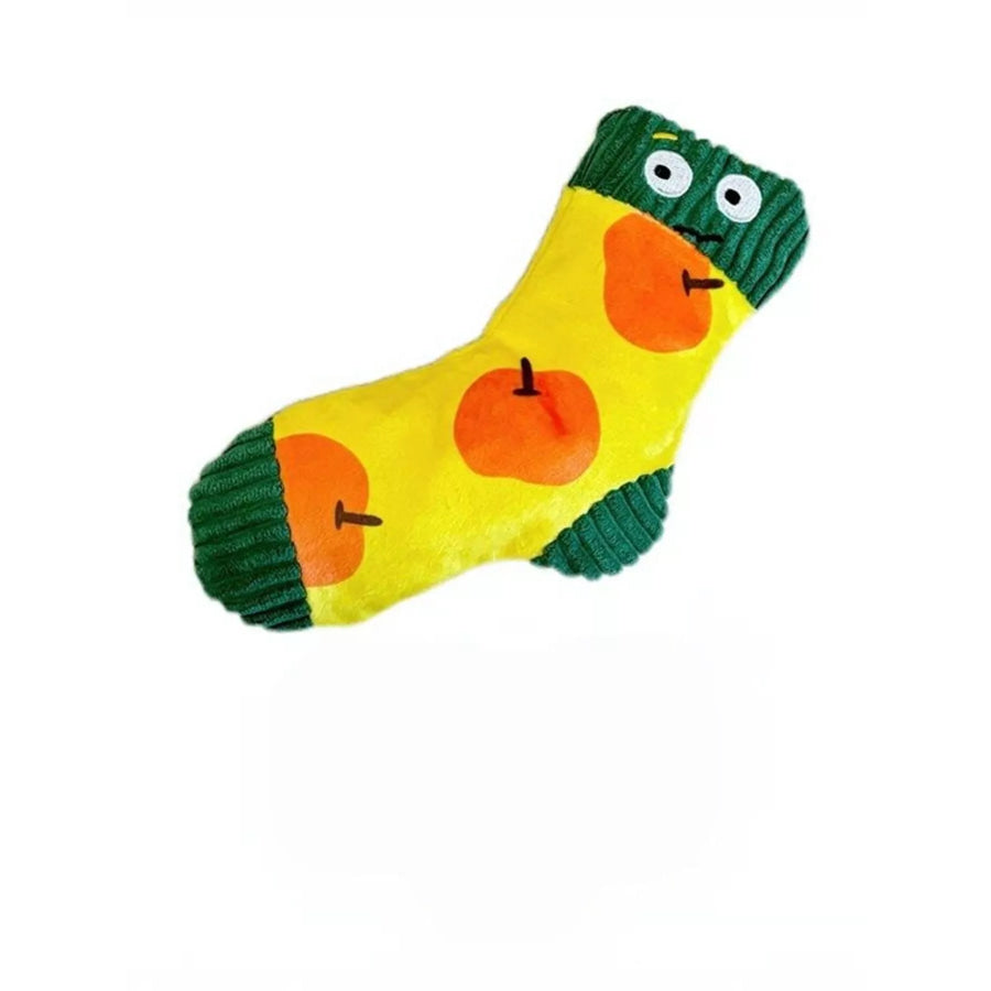 Cartoon Socks Pet Plush Toys Yellow Apple / ONESIZE Apparel and Accessories