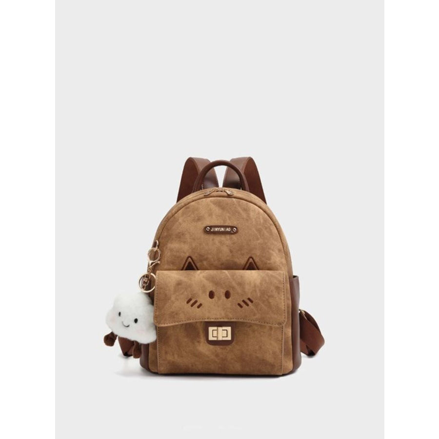Cartoon Style Cat Backpack Bag Caramel / One Size Apparel and Accessories