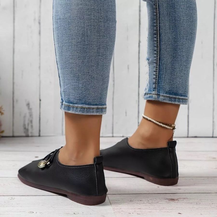 Casual Button Detail Slip-Ons Apparel and Accessories