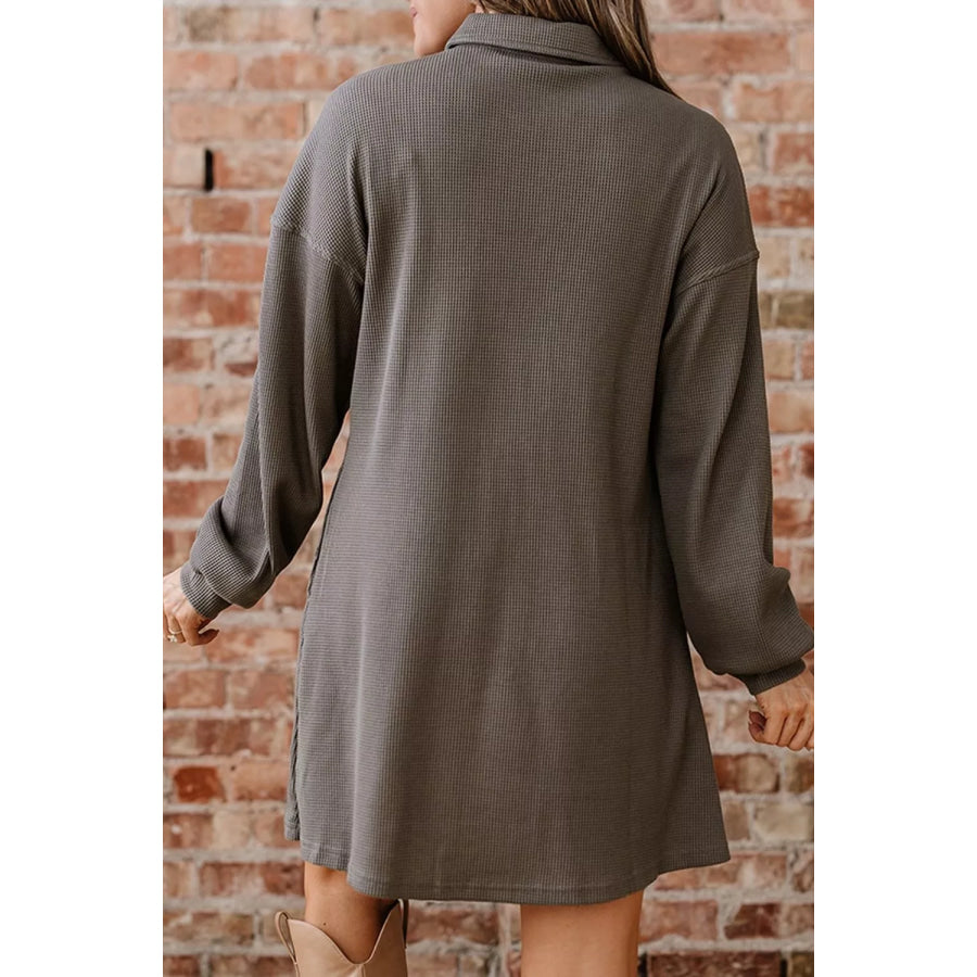 Casual Button-Down Dress with Pockets Apparel and Accessories