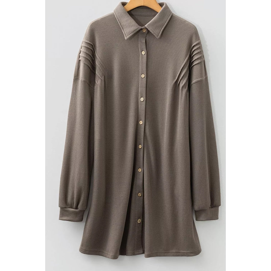 Casual Button-Down Dress with Pockets Apparel and Accessories