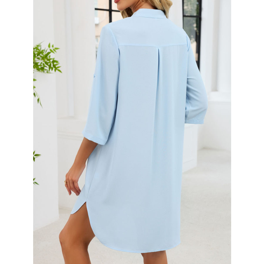 Casual Button-Down Shirt Dress Apparel and Accessories