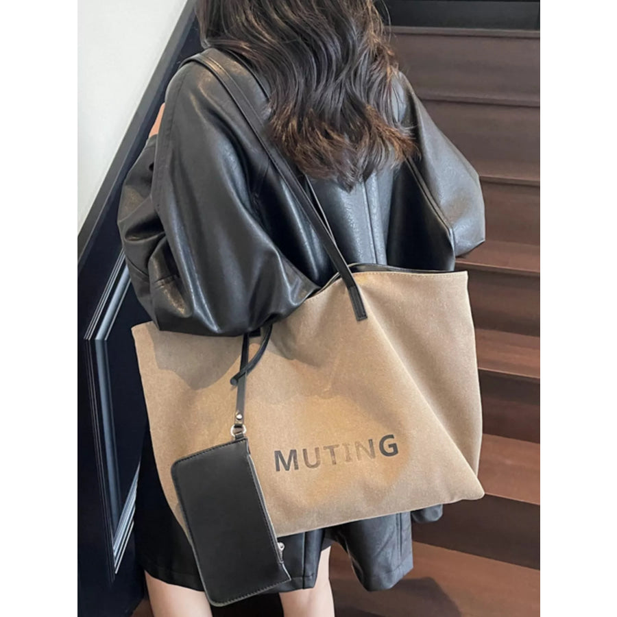 Casual Canvas Tote Shoulder Bag Tan / onesize Apparel and Accessories