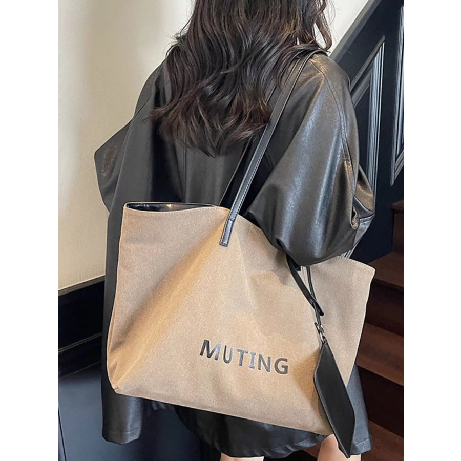 Casual Canvas Tote Shoulder Bag Tan / onesize Apparel and Accessories