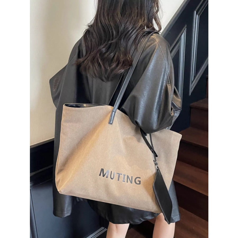 Casual Canvas Tote Shoulder Bag Tan / onesize Apparel and Accessories