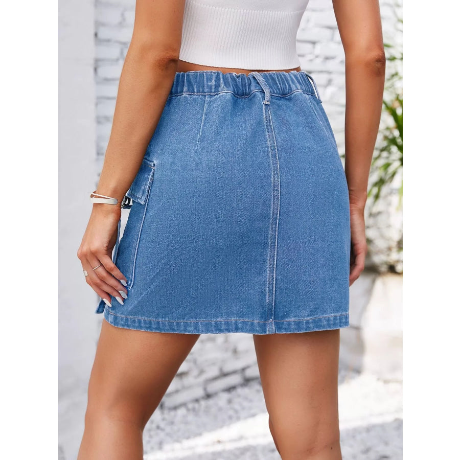 Casual Cargo Denim Skirt Apparel and Accessories