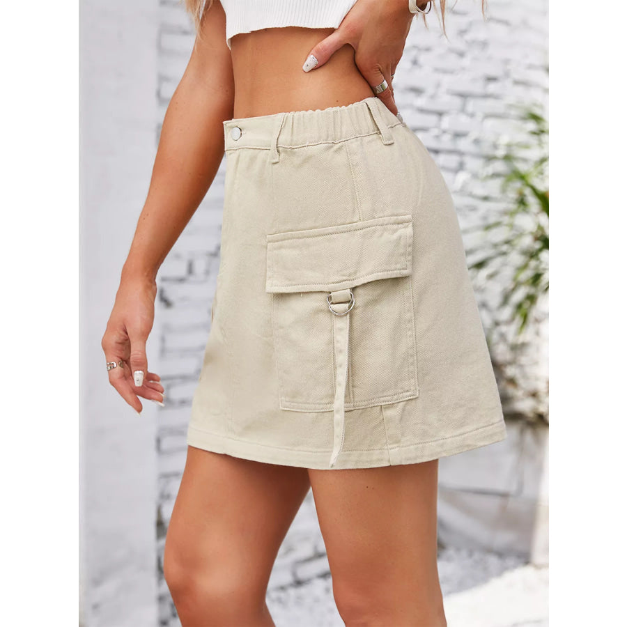 Casual Cargo Denim Skirt Apparel and Accessories