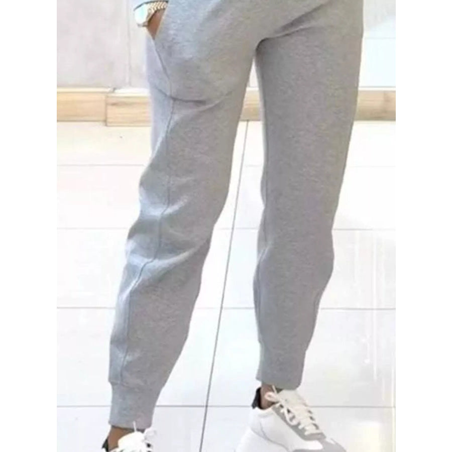 Casual Chic Cropped Sweatshirt and Jogger Set Apparel and Accessories