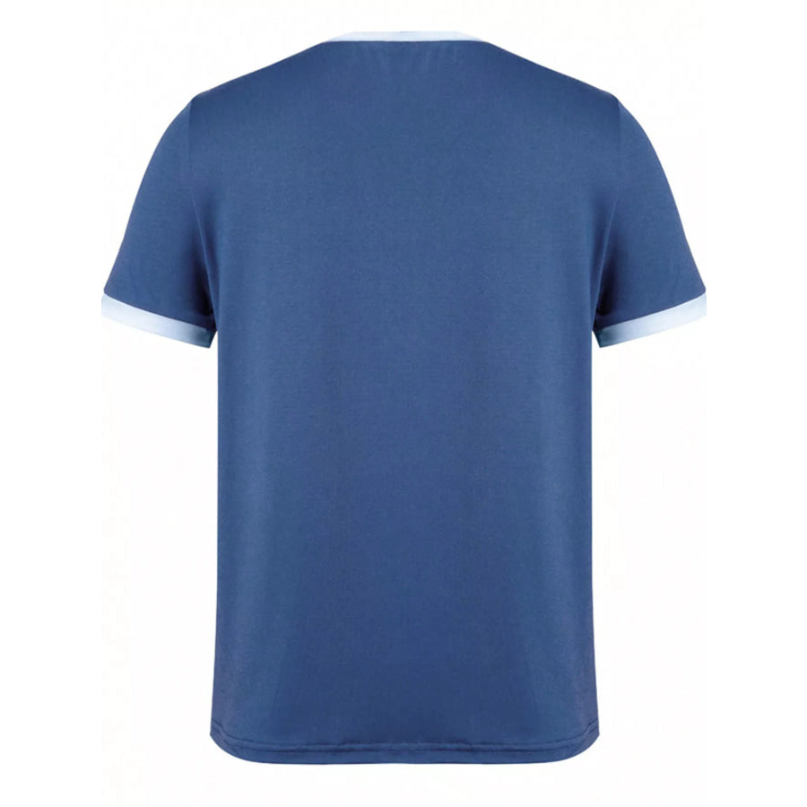 Casual Contrast Trim Short Sleeve T-Shirt Apparel and Accessories
