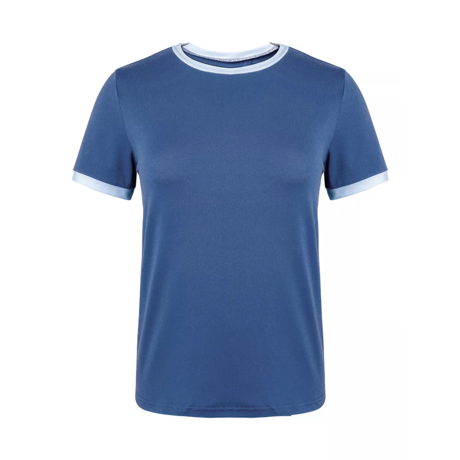Casual Contrast Trim Short Sleeve T-Shirt Apparel and Accessories