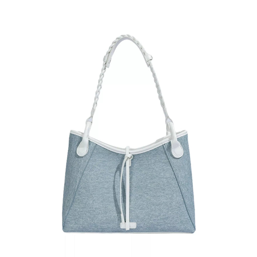 Casual Contrast Trim Shoulder Bag Pastel Blue / onesize Apparel and Accessories