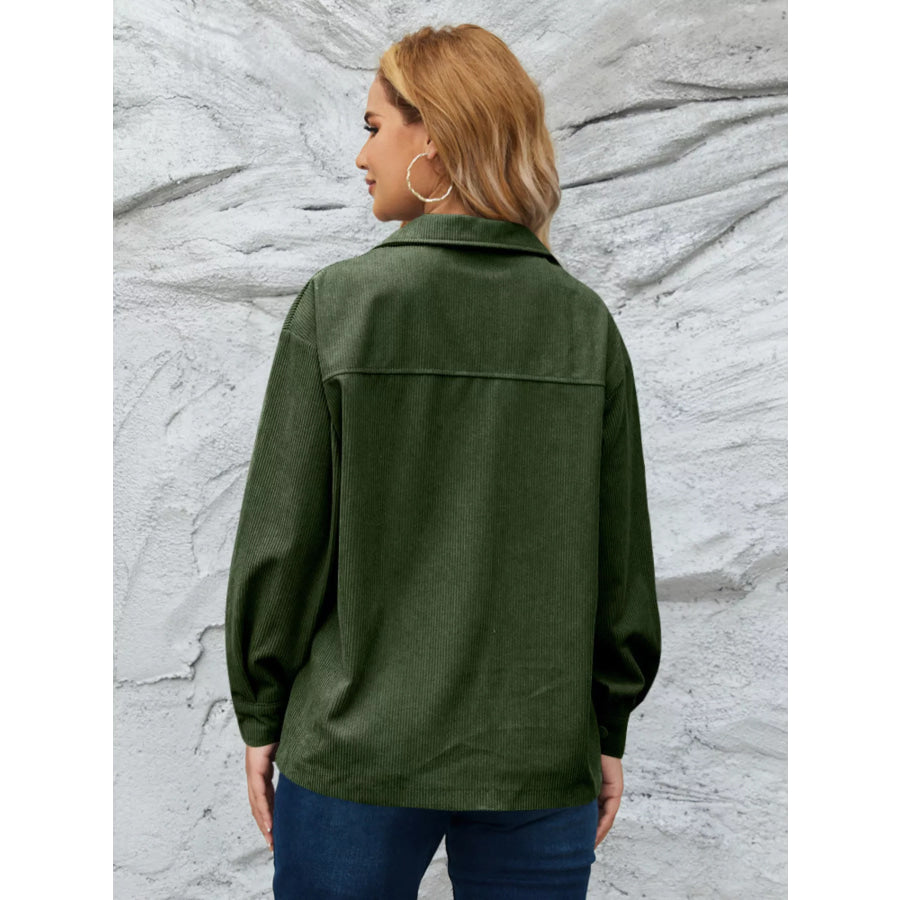 Casual Corduroy Button-Down Jacket Apparel and Accessories