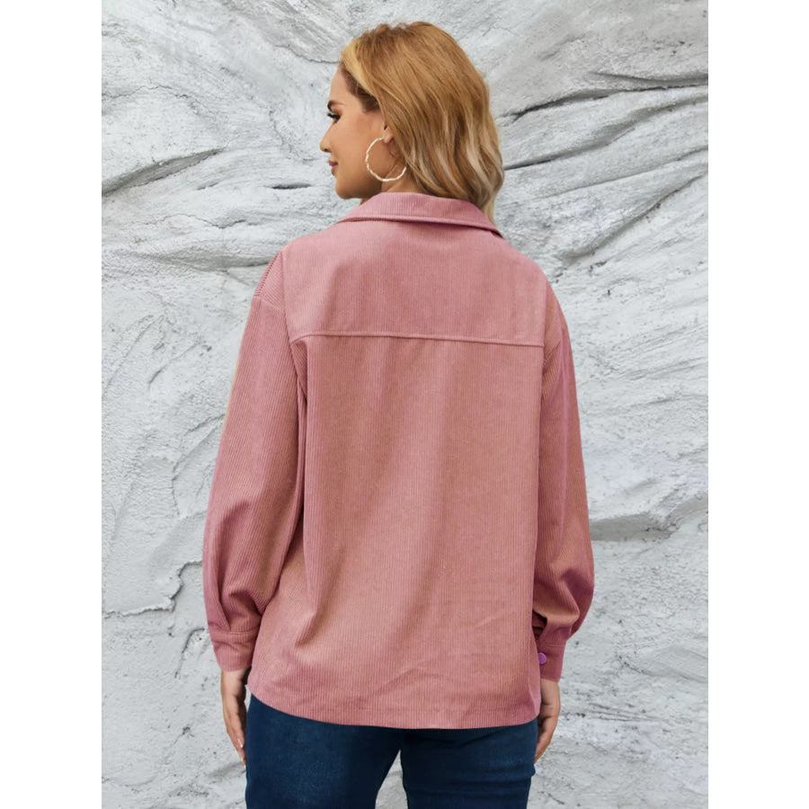 Casual Corduroy Button-Down Jacket Apparel and Accessories