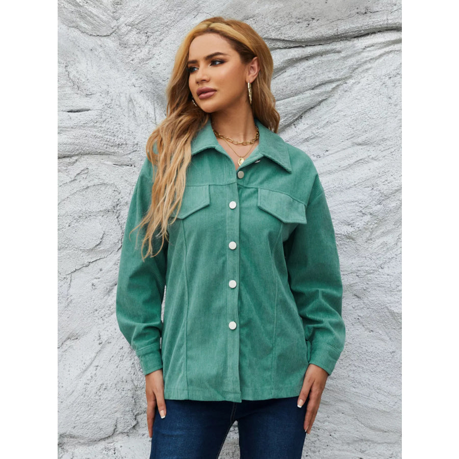 Casual Corduroy Button-Down Jacket Apparel and Accessories