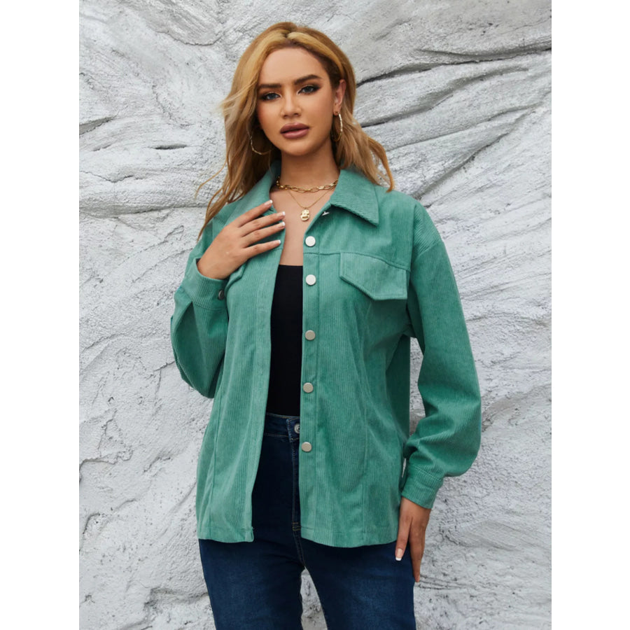 Casual Corduroy Button-Down Jacket Apparel and Accessories