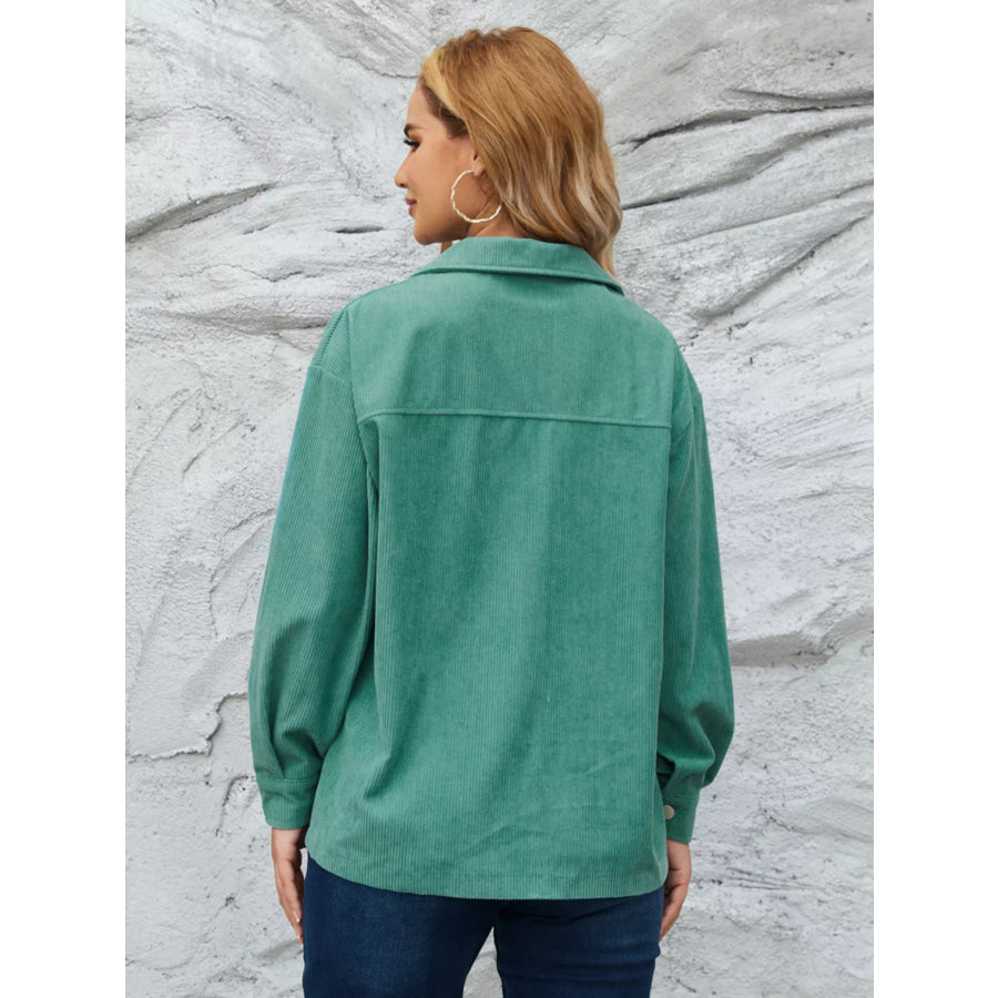 Casual Corduroy Button-Down Jacket Apparel and Accessories