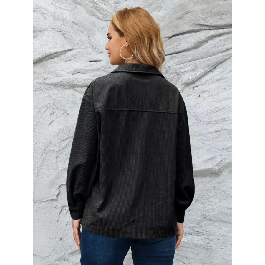 Casual Corduroy Button-Down Jacket Apparel and Accessories