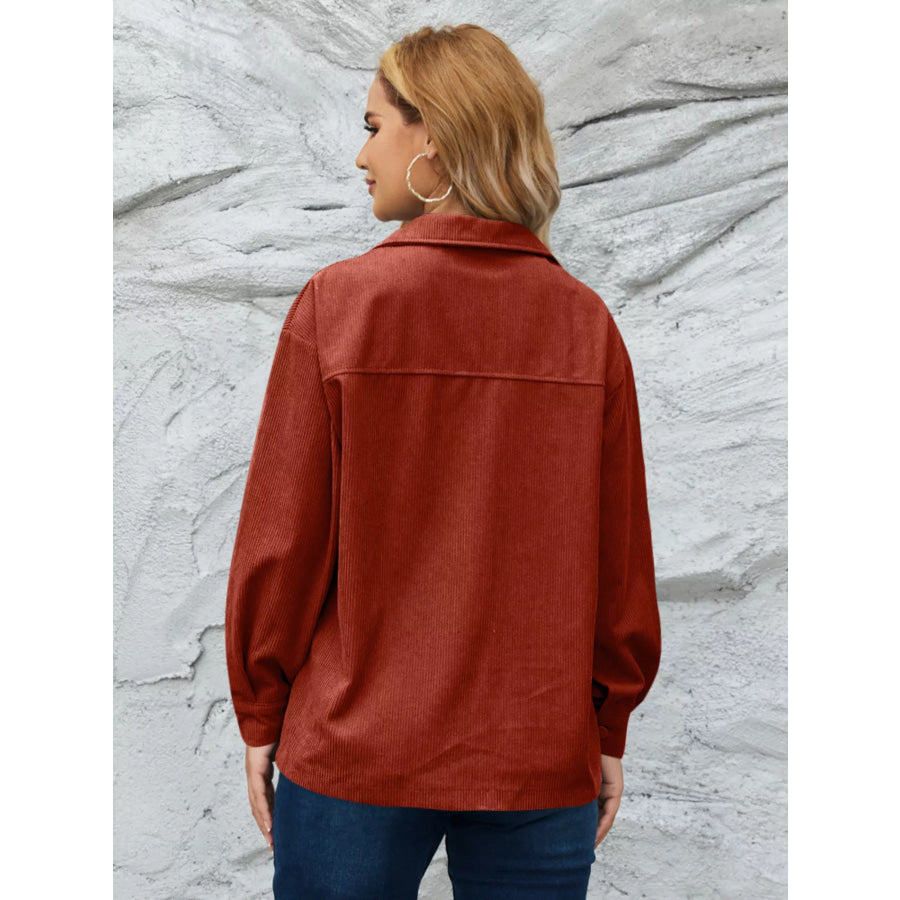 Casual Corduroy Button-Down Jacket Apparel and Accessories