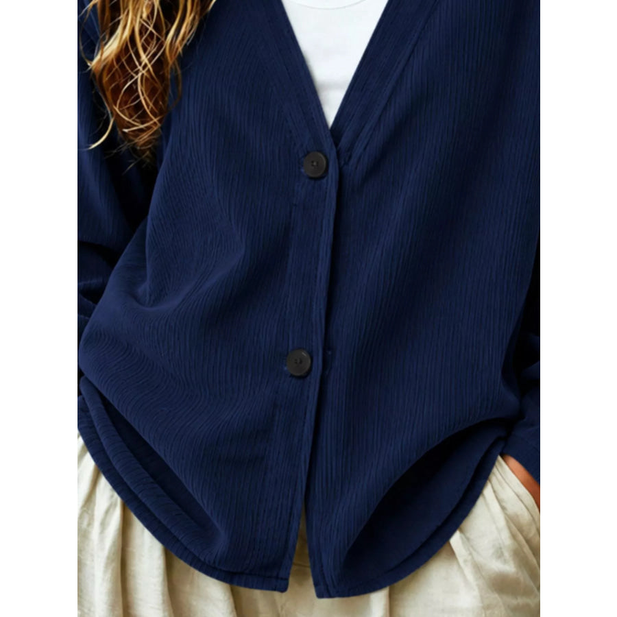 Casual Corduroy Button-Up Cardigan Apparel and Accessories