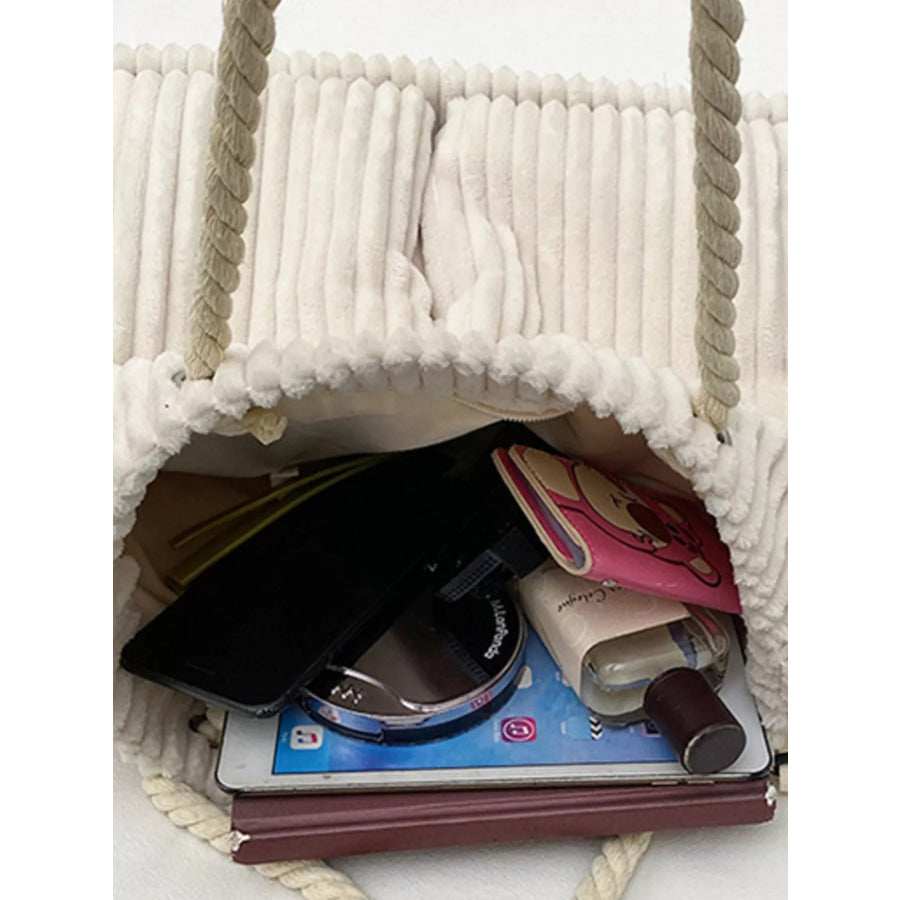 Casual Corduroy Handbag Apparel and Accessories