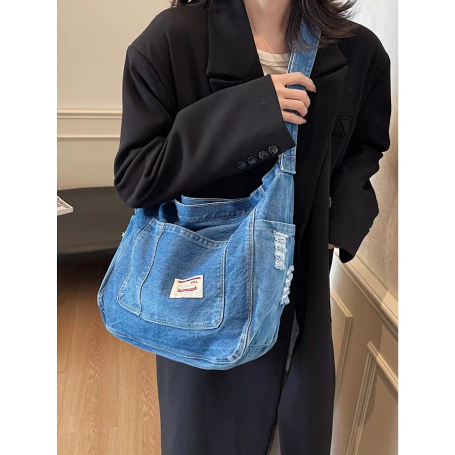 Casual Denim Crossbody Bag Apparel and Accessories
