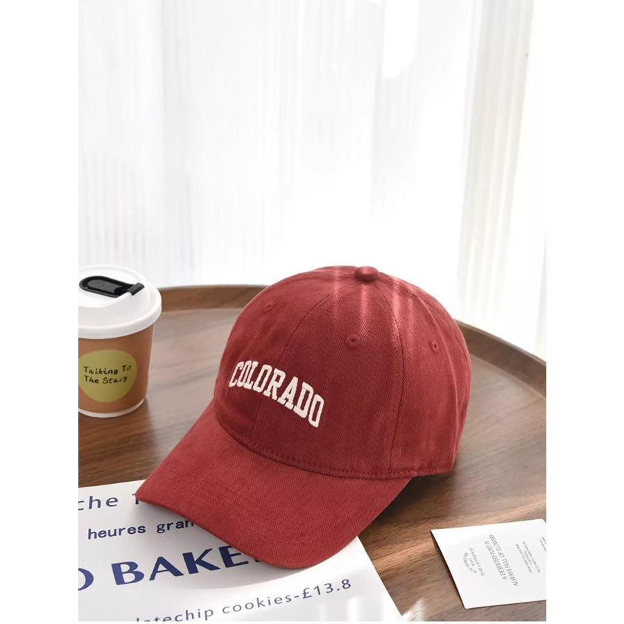 Casual Embroidered Baseball Cap Burgundy / One Size Apparel and Accessories