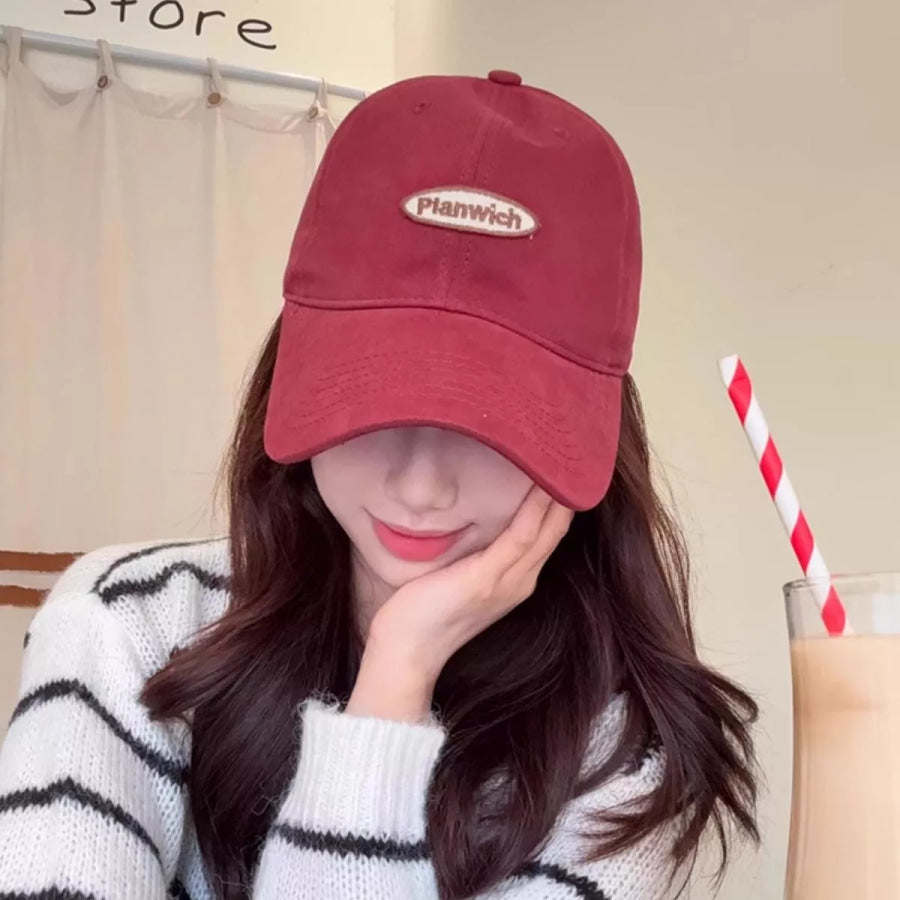 Casual Embroidered Baseball Cap Burgundy / One Size Apparel and Accessories