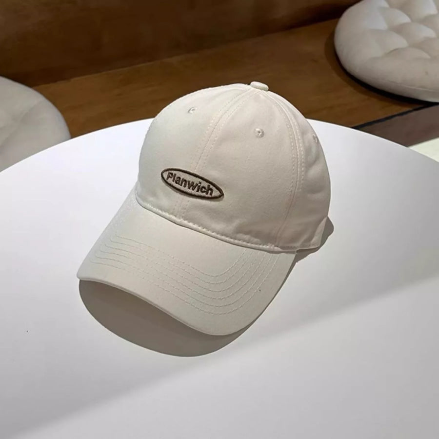 Casual Embroidered Baseball Cap Cream White / One Size Apparel and Accessories