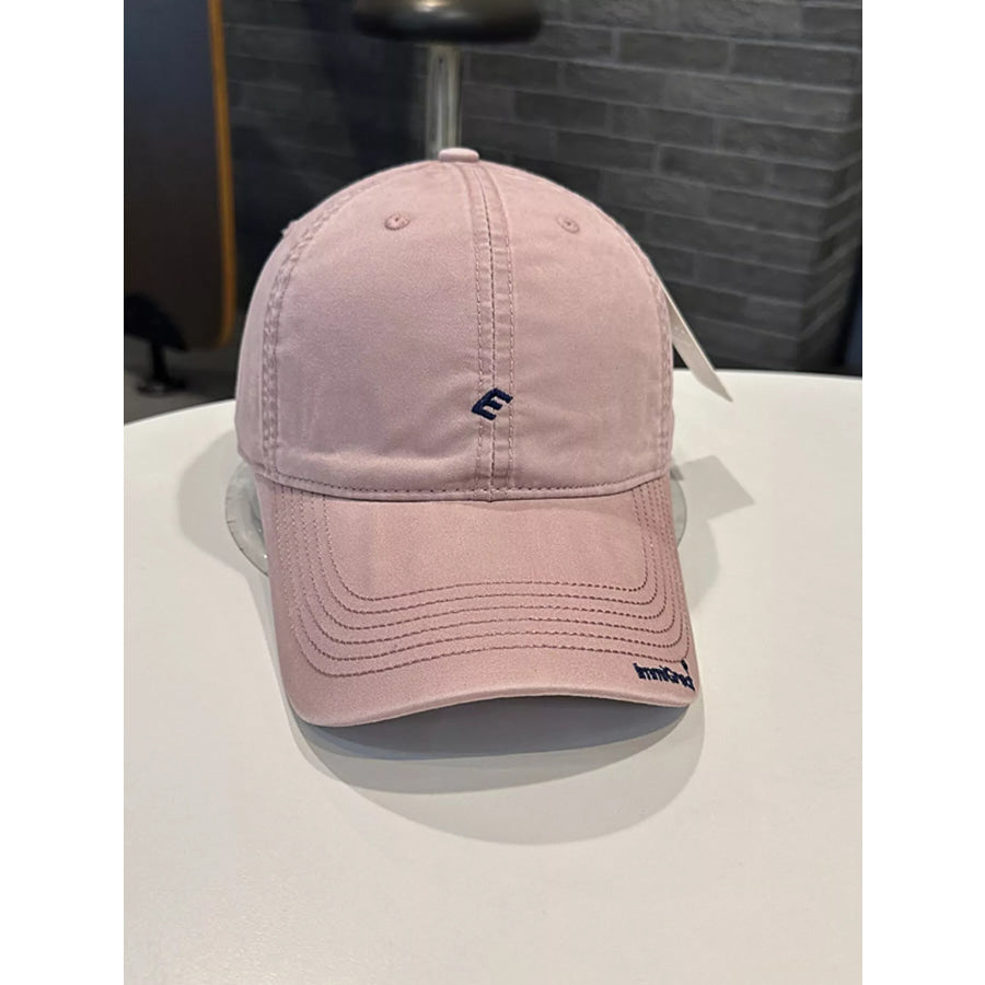 Casual Embroidered Baseball Cap Leather Pink / One Size Apparel and Accessories