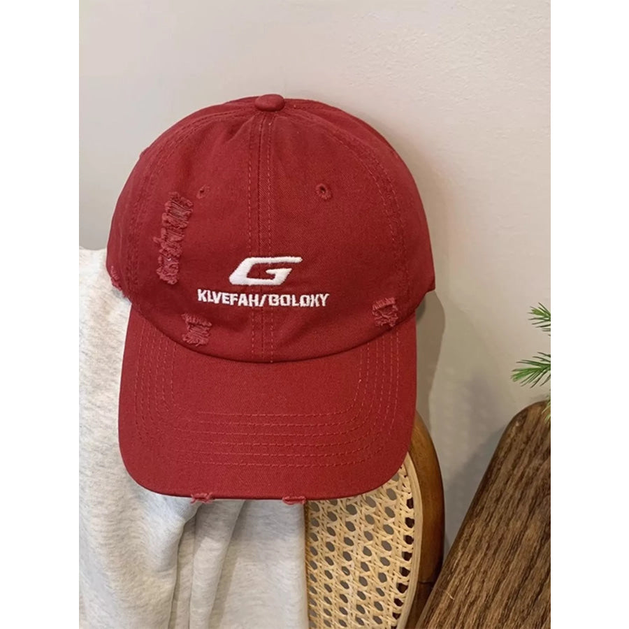 Casual Embroidered Baseball Cap Red / One Size Apparel and Accessories