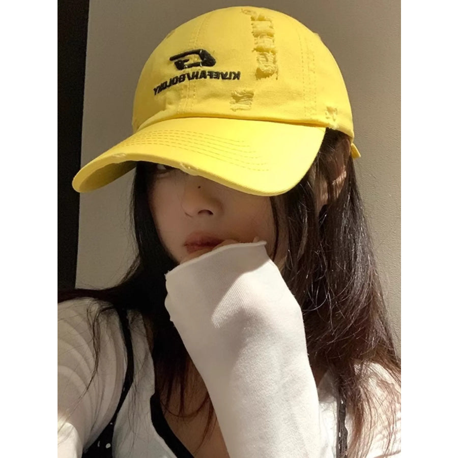 Casual Embroidered Baseball Cap Yellow / One Size Apparel and Accessories