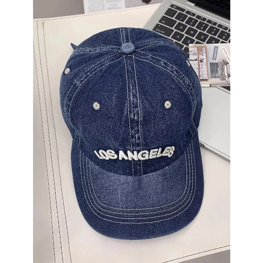 Casual Embroidered Denim Baseball Cap Dark Blue / One Size Apparel and Accessories
