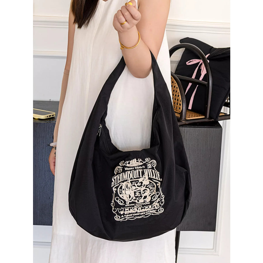 Casual Handbag with Zipper Black / ONESIZE Apparel and Accessories