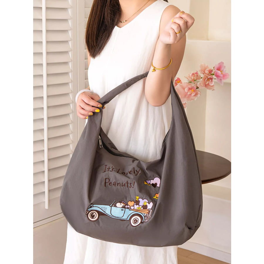 Casual Handbag with Zipper Dark Gray / ONESIZE Apparel and Accessories