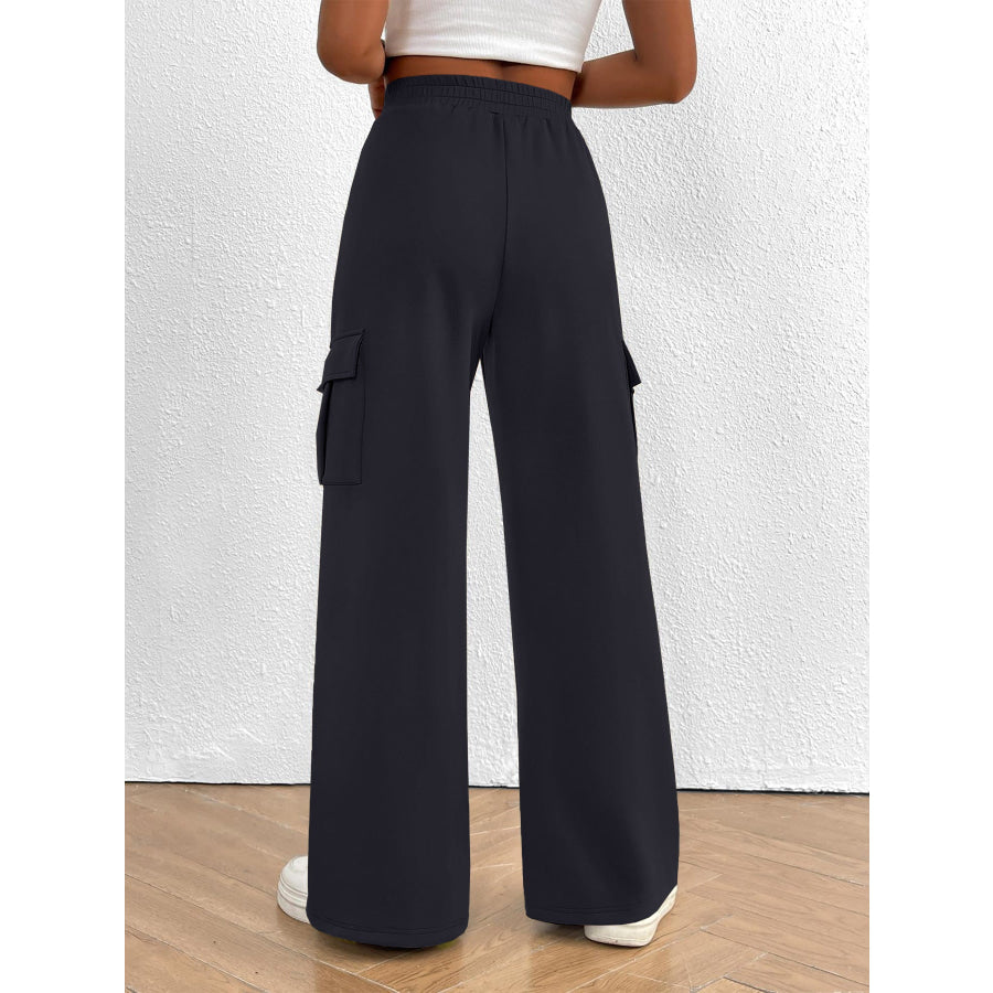 Casual High Waist Cargo Pants with Drawstring Apparel and Accessories