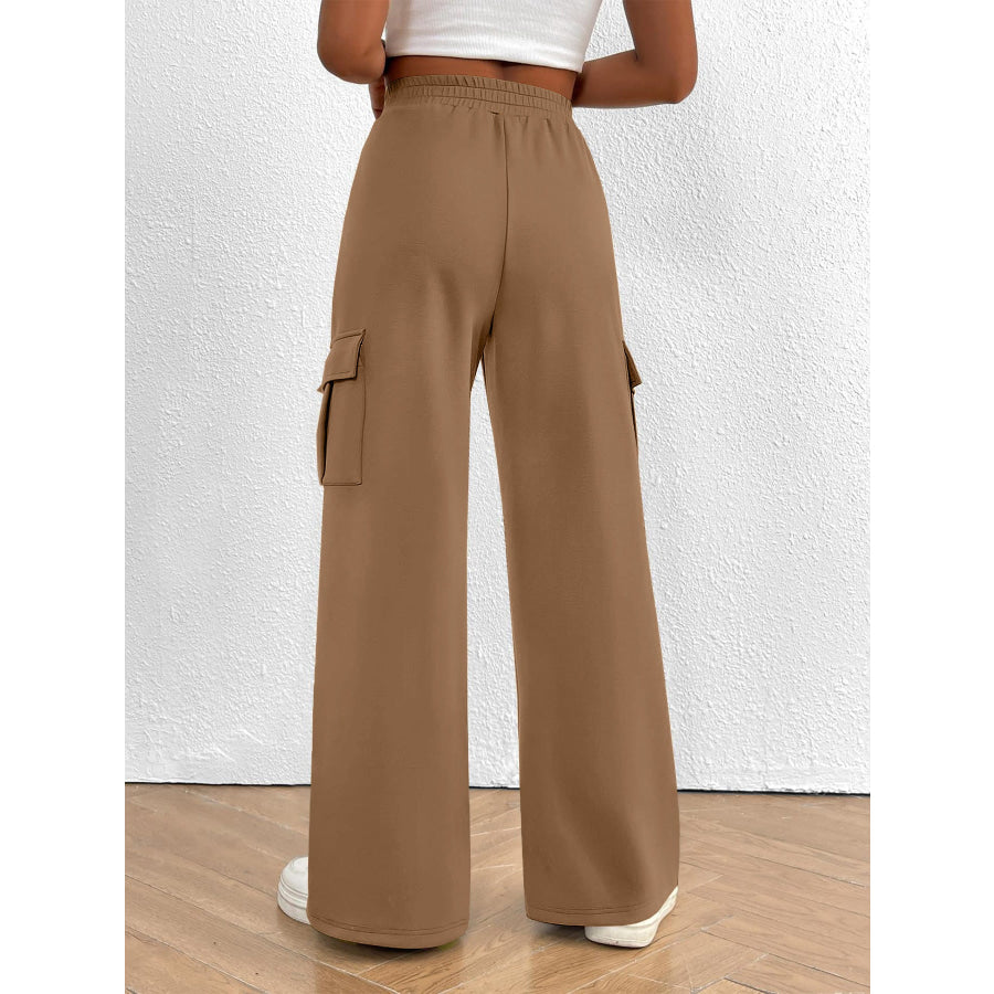 Casual High Waist Cargo Pants with Drawstring Apparel and Accessories