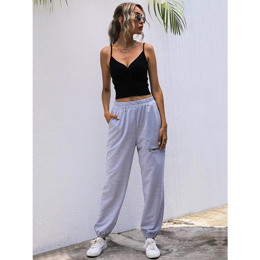 Casual High Waist Cutout Joggers Apparel and Accessories